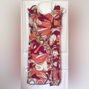 DONNA MORGAN Dress Womens Size 8 Sleeveless Orange Red Green White